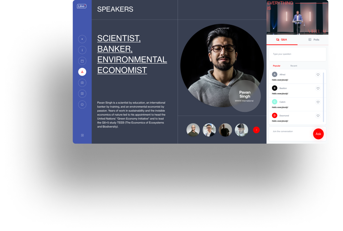 Liiive Virtual Event Platform Speakers